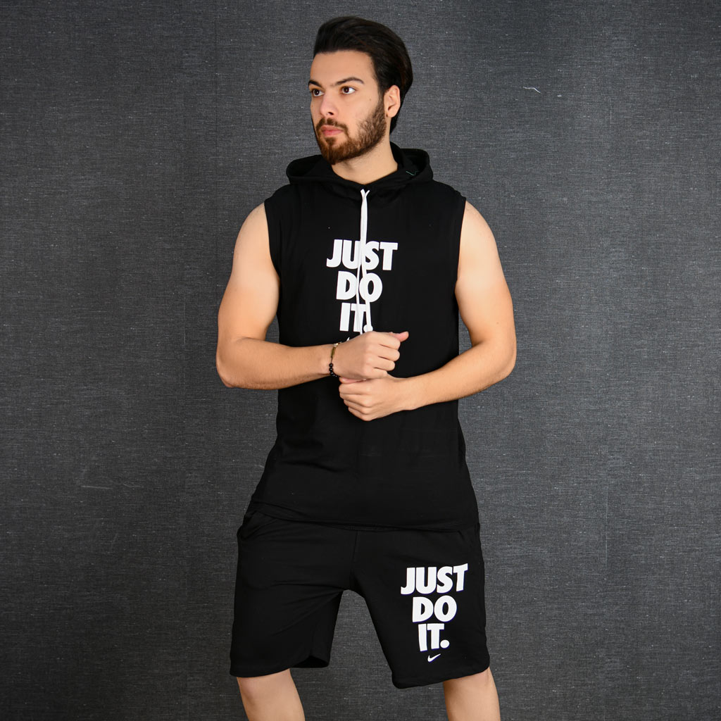 ست تاپ و شلوارک مردانه JUST DO IT کد 12442 ست تاپ و شلوارک مردانه JUST DO IT کد 12442