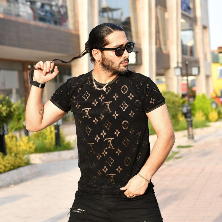تیشرت مردانه LV مشکی کد 16063