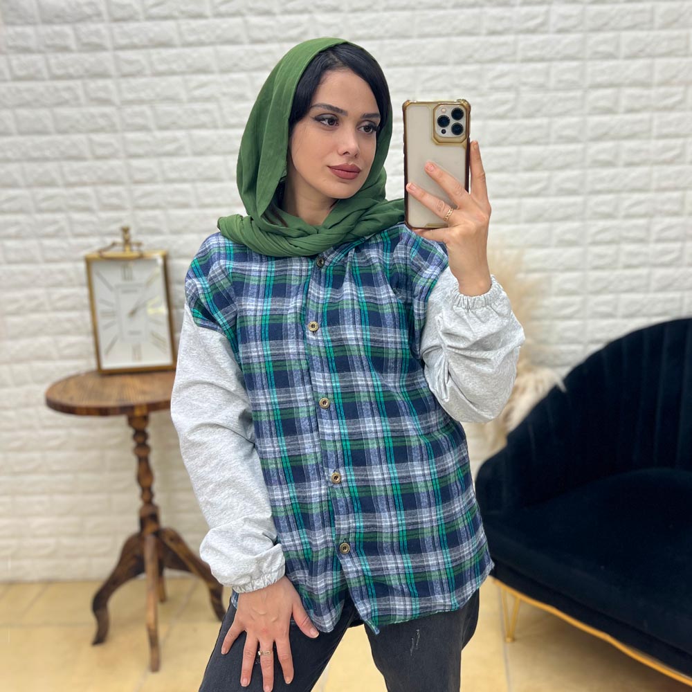 مانتو کلاهدار چهارخونه کد 18472 مانتو کلاهدار چهارخونه کد 18472