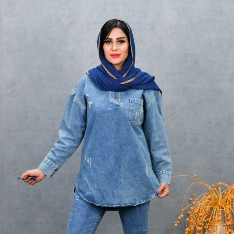 مانتو جین دخترانه کد 24357