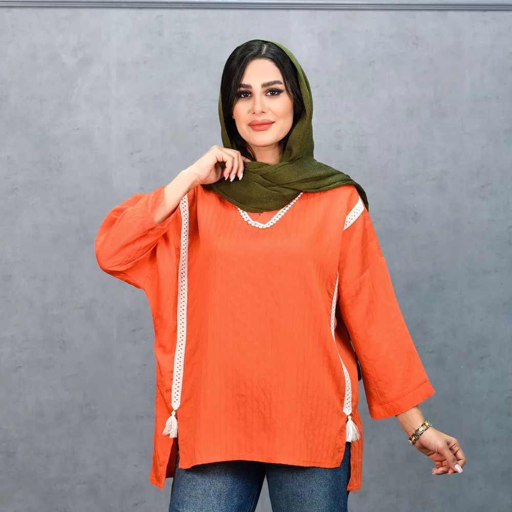 مانتو دخترانه خامه دوزی کد 25420