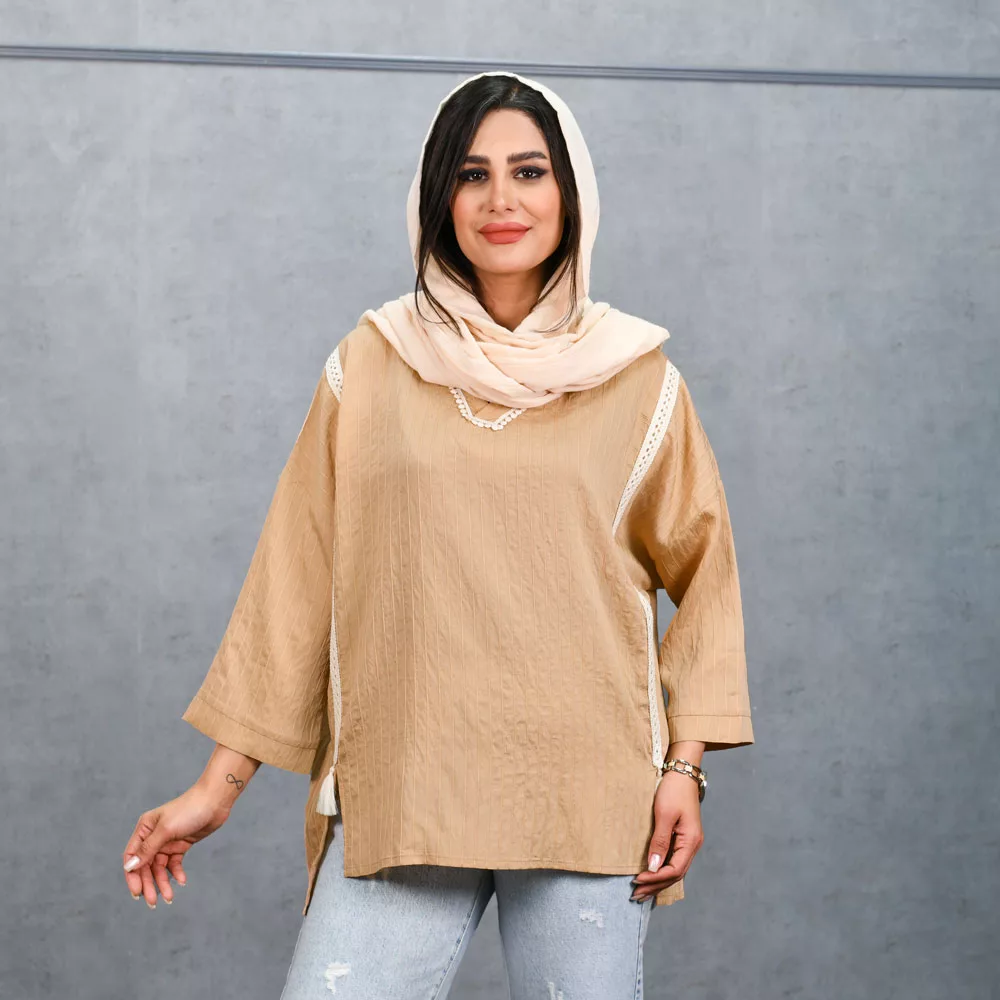 مانتو دخترانه خامه دوزی کد 25420