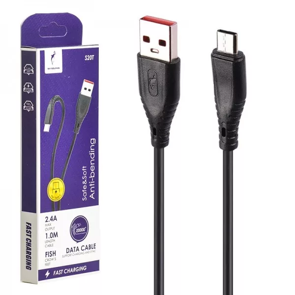 کابل شارژر فست مدل Sky Dolphin S20T 2.4A 1m