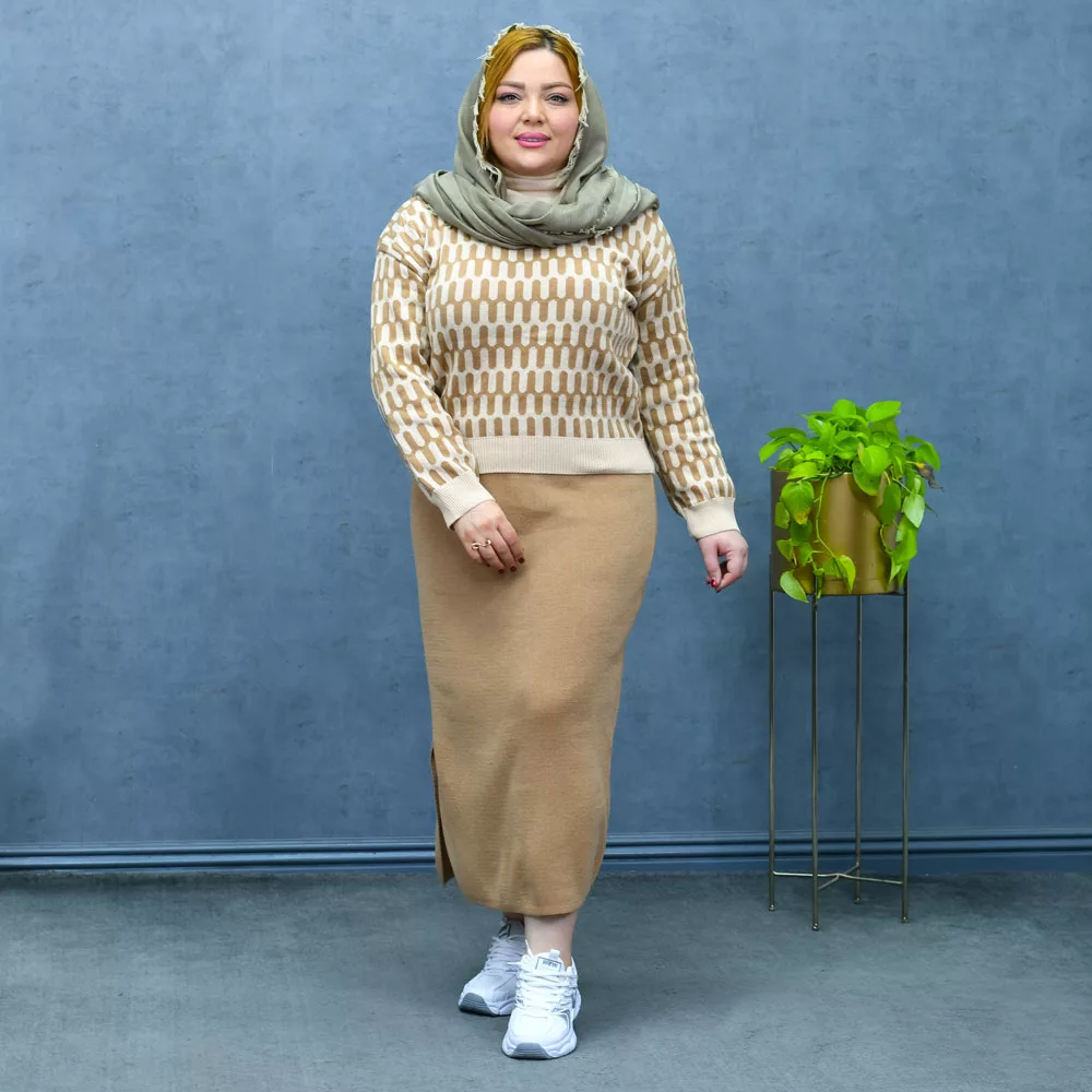 ست پلیور و دامن دخترانه کد 27469