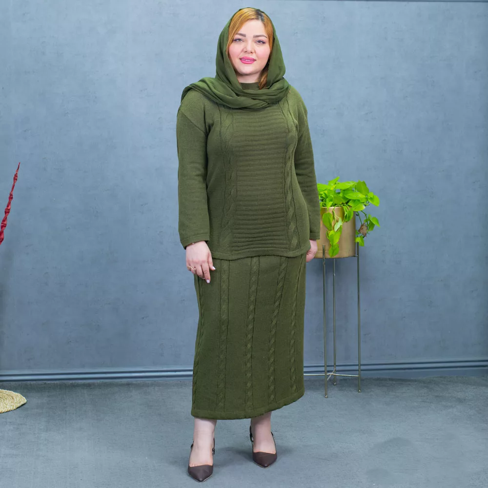 ست پلیور و دامن دخترانه کد 27472