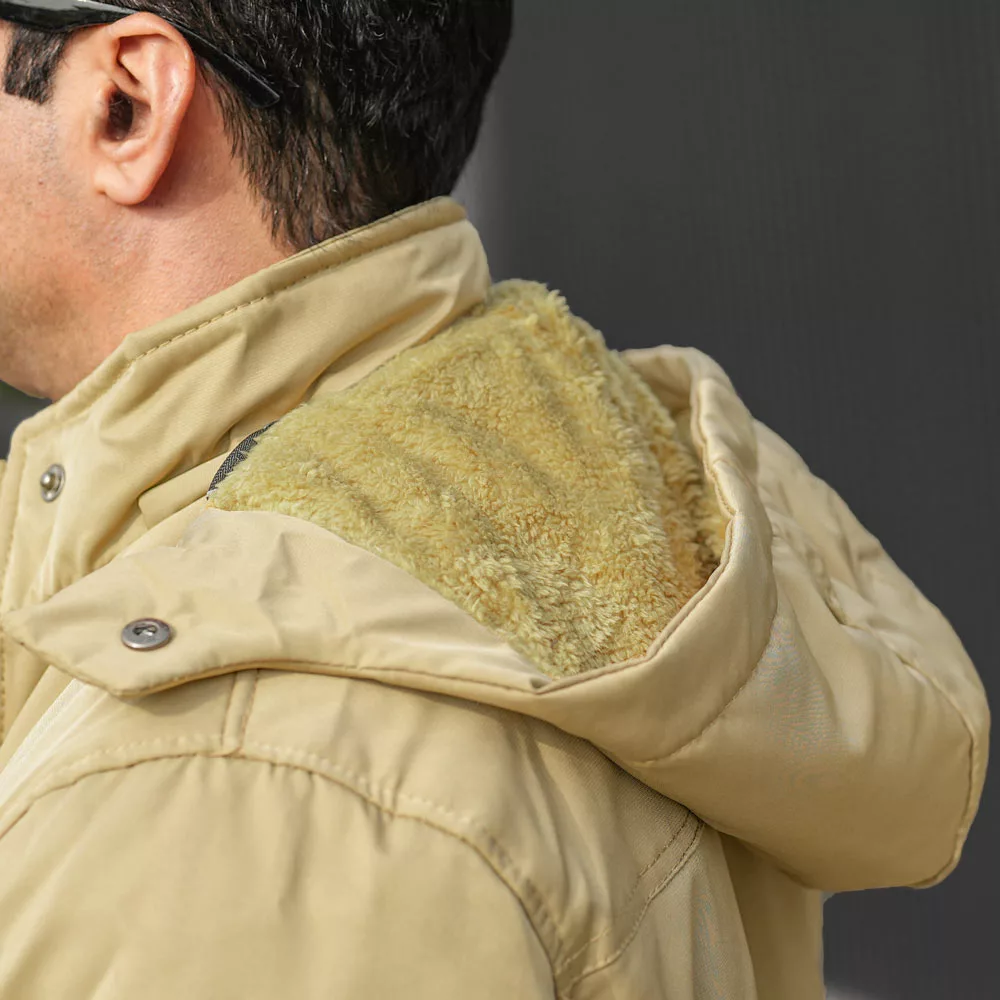 کاپشن کتان کلاهدار مردانه کد 28200
