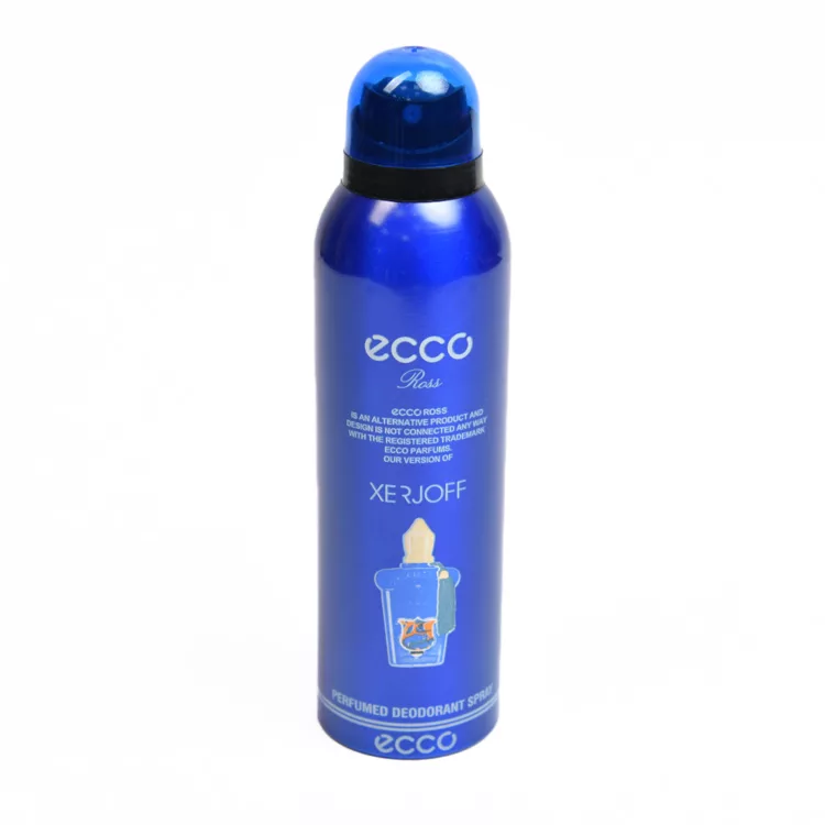 اسپری بدن مردانه اکو رز ecco ross مدل زرجوف آبی