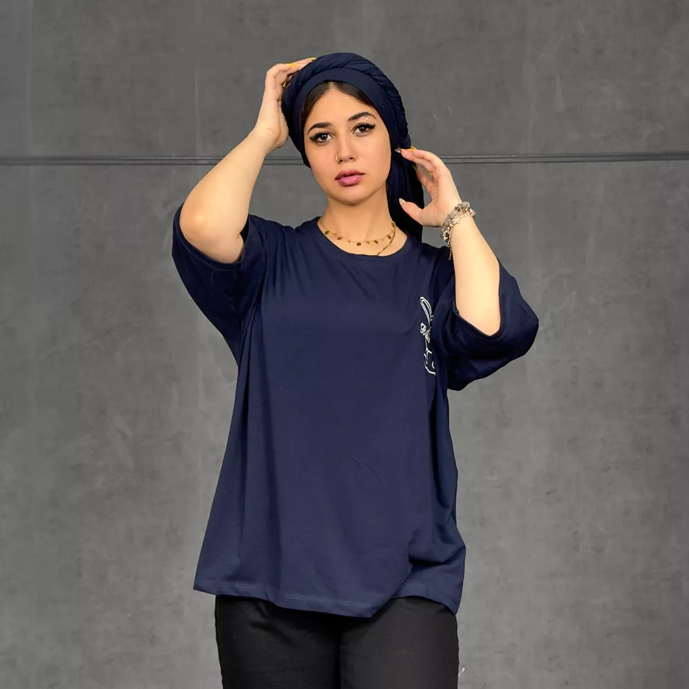 تیشرت باکسی دخترانه طرح خرگوش کد 29819